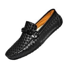 Leather Men Slip on Moccasins Breathable Casual Shoes Loafers Driving Flat Shoes