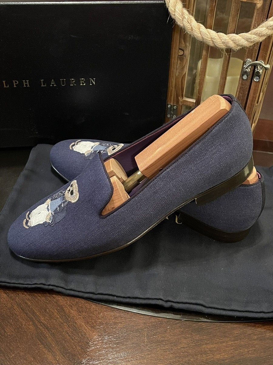 Ralph Lauren Purple Label Size 9D Buzzy Bear Slippers Shoes  display picture 1