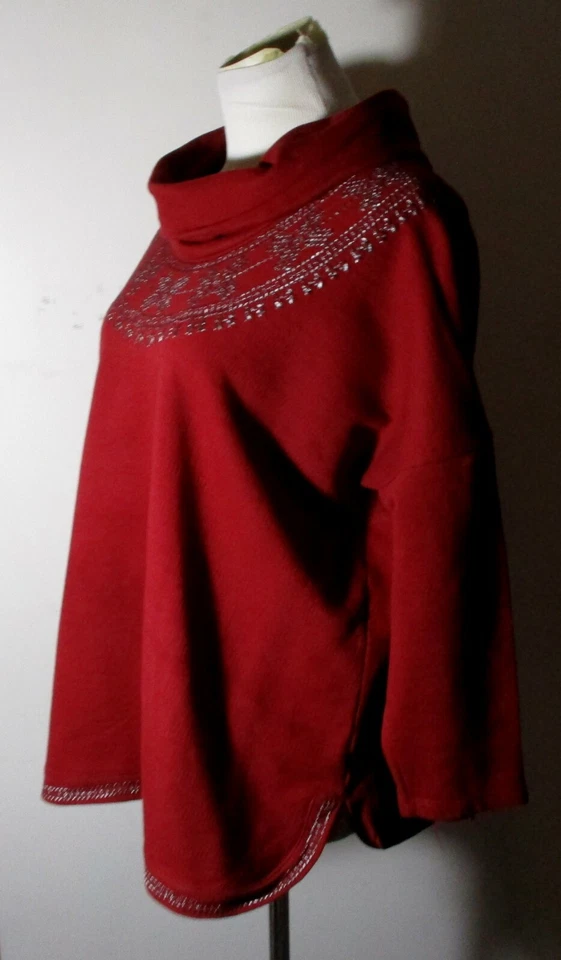 Sudadera LUCKY BRAND Borgoña Cuello Capucha Talla L Foto 4 de 4