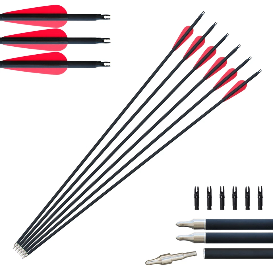 12 Mixed Carbon arrows hunting target arrows bow down bow long bow reverse bow - Image 2 of 4