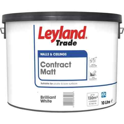 Leyland Trade Contract 10Ltr Brillantweiß Matt Dispersionsfarbe (33680)