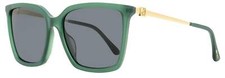 Jimmy Choo Square Sunglasses Totta /G 1EDIR Green/Gold 56mm