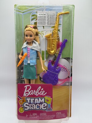Barbie-Team Stacie-Music Playset with Girl Doll & Instruments. New in box.