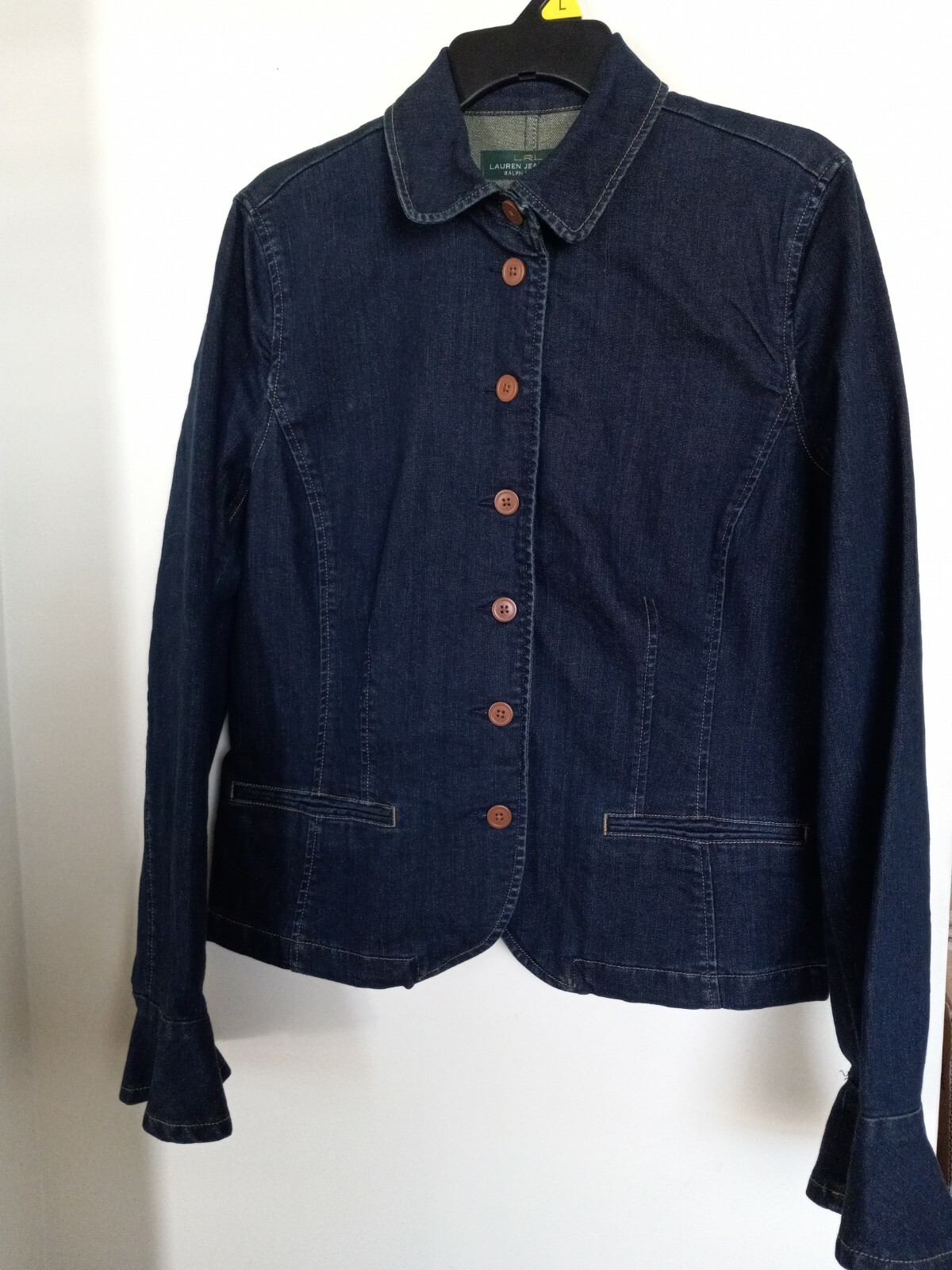 Lauren Jeans Co Premium Women’s Denim Jacket Button Front Dark Blue Size 16