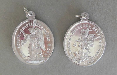 Erzengel Michael / Engel Medaille Kettenanhänger 1 Stück; NJ 23 Alu