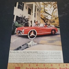1959 Mercedes Benz Advertisement Vintage 1950s Auto Print Ad 300 SL Roadster