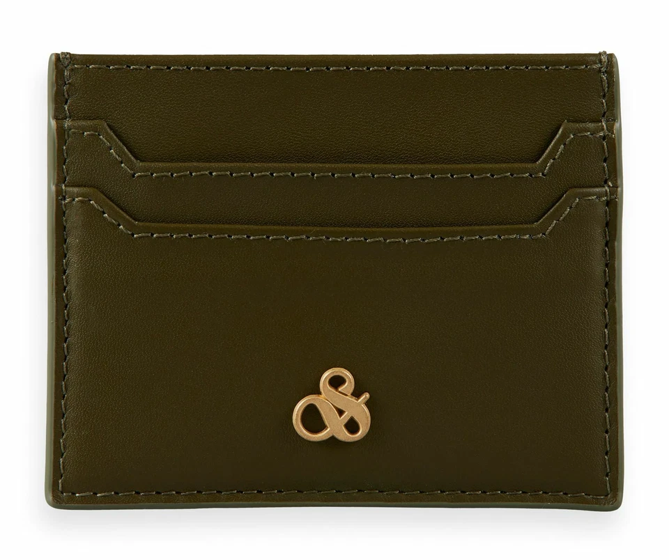 SCOTCH & SODA Leather Cardholder Kartenhalter Army Grün