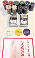 200 Poker Chips Set 2 Decks Cards 3 Blind Dealer Buttons Blackjack Texas Holdem