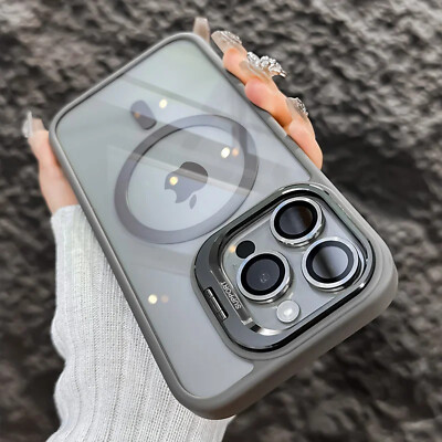 Camera Stand Mag Safe Case For iPhone 17 Pro Max 16 15 14 13 12+ Lens Protector