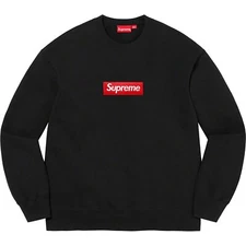 NEW Authentic 2022 SUPREME Box Logo BLACK Crewneck FW22 Collection BOGO Small S