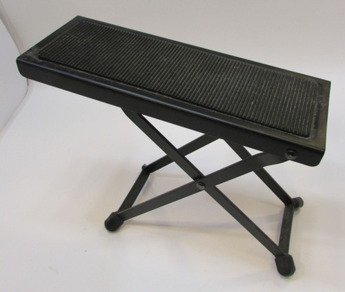 On Stage Stands FS7850B Black Steel 5 Position Footrest w Rubber Tread Grip