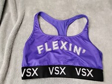 VSX Victorias Secret Womens Sport Bra Size L Purple Racerback Flexin Performance