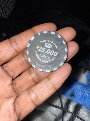 RARE Official Money Chip - Twenty-Five Thousand $25,000 - Black - SN#: 052515