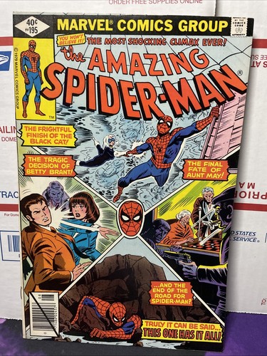 Amazing Spider-Man #195 2nd Appearance & Origin Of Black Cat Marvel 1979 FN-VF 