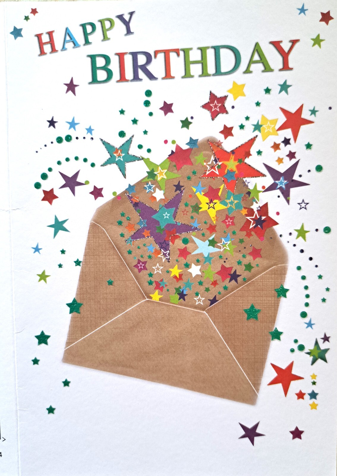 Happy Birthday. Fun Star and Envelope Design