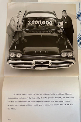 1956 RARE 7 DeSoto Press Photos /Mopar Electrical Guide/Springs Part List Bundle