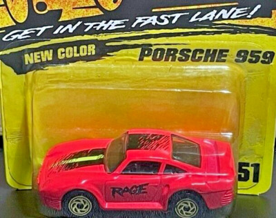 Matchbox Superfast Porsche 959, #51, Pink ''RAGE'', 1/64, ''Get In The Fast Lane''