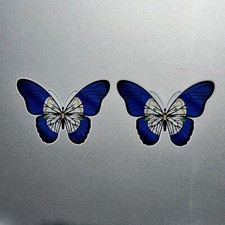 2x Yorkshire Rose Flag Pretty Butterfly Vinyl Sticker Decal For Car Van 75x52mm