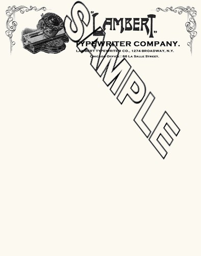 Mignon Adler Yost Lambert Columbia Typewriter 5 Reproduction Letterheads. - Picture 4 of 6