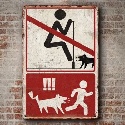 Blechschild Warnung Achtung vor dem Hund 30x20cm TEL-1165
