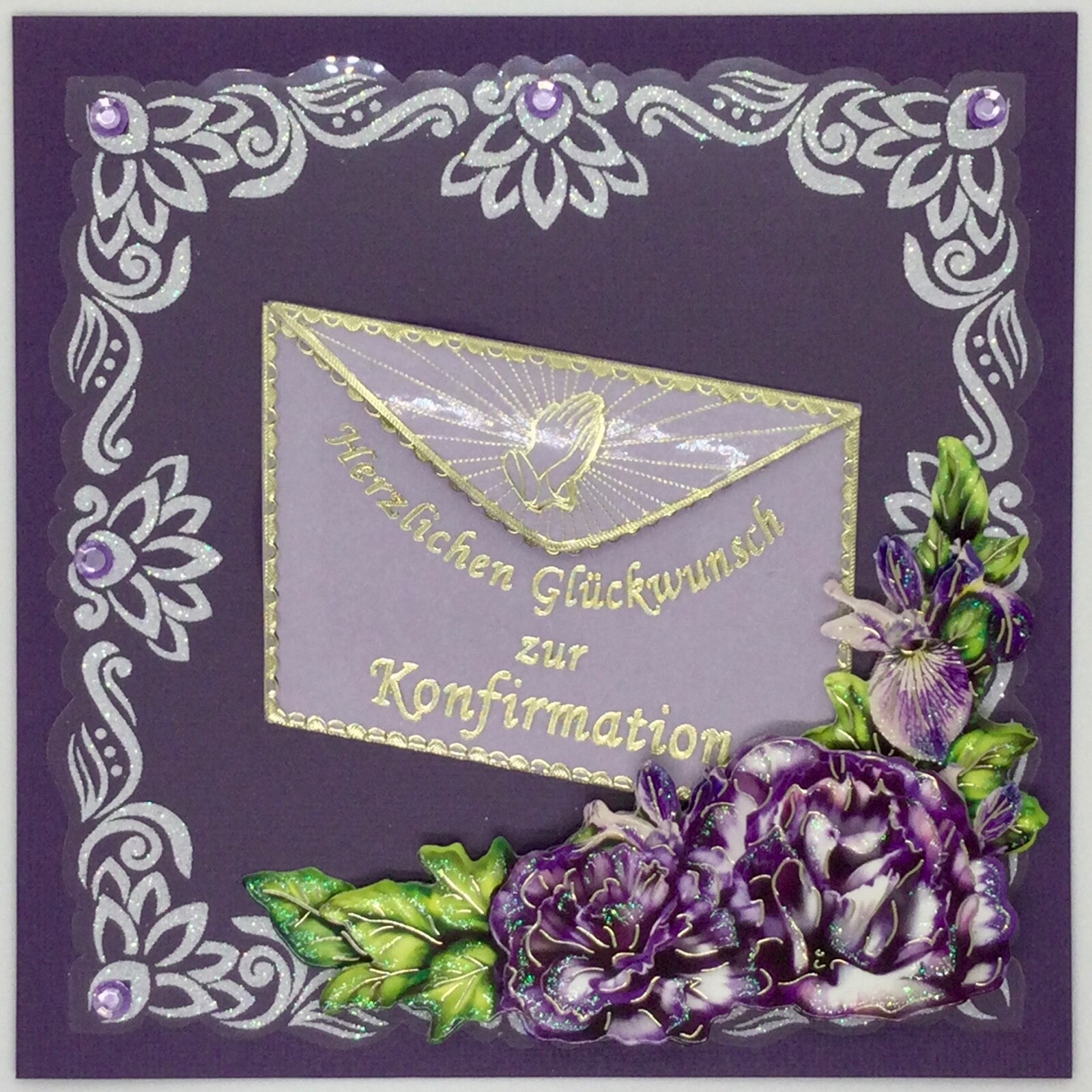 3D Grußkarte mit Umschlag, Glückwunsch zur Konfirmation, Karte für Geldgeschenk