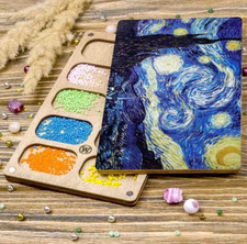 Star Night-2 Organizzatore di perline in legno con coperchio - Vassoio fai da...