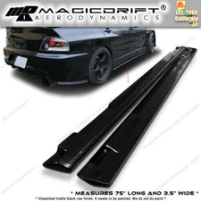 Universal Fit JDM Bottom Line Style 75" x 3.5" Side Skirt Rocker Panel Extension