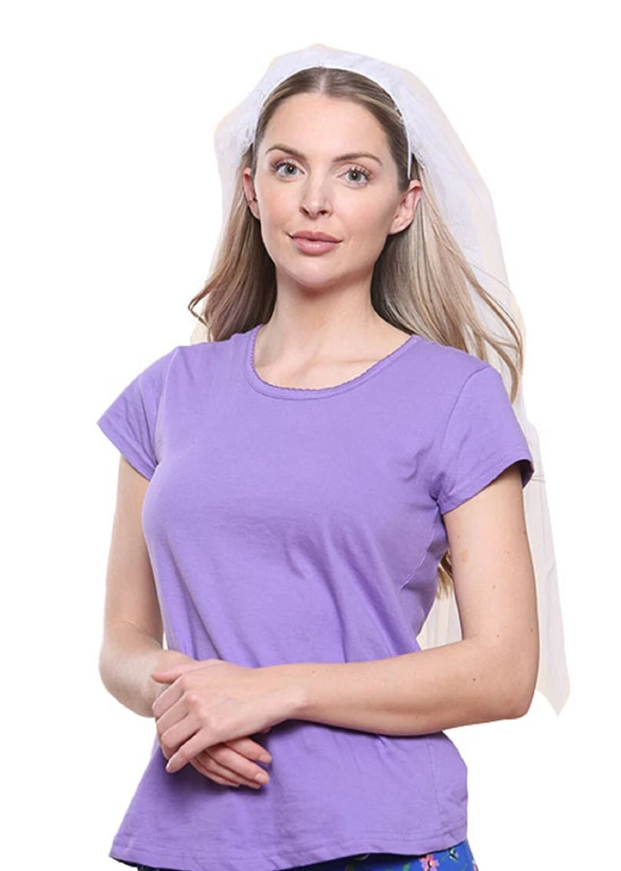 Damas Blanco Vestido Elegante Halloween Novia Boda Disfraz Velo Diadema Fiesta de Gallina Foto 3 de 4