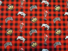 Tela De Algodón Roja Con Cuadros Buckeyes De La Universidad