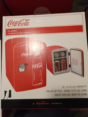 Coca Cola 6 Can Mini Fridge Cooler 120v Ac 12vdc Car Wall Plug Fast Shipping Ebay