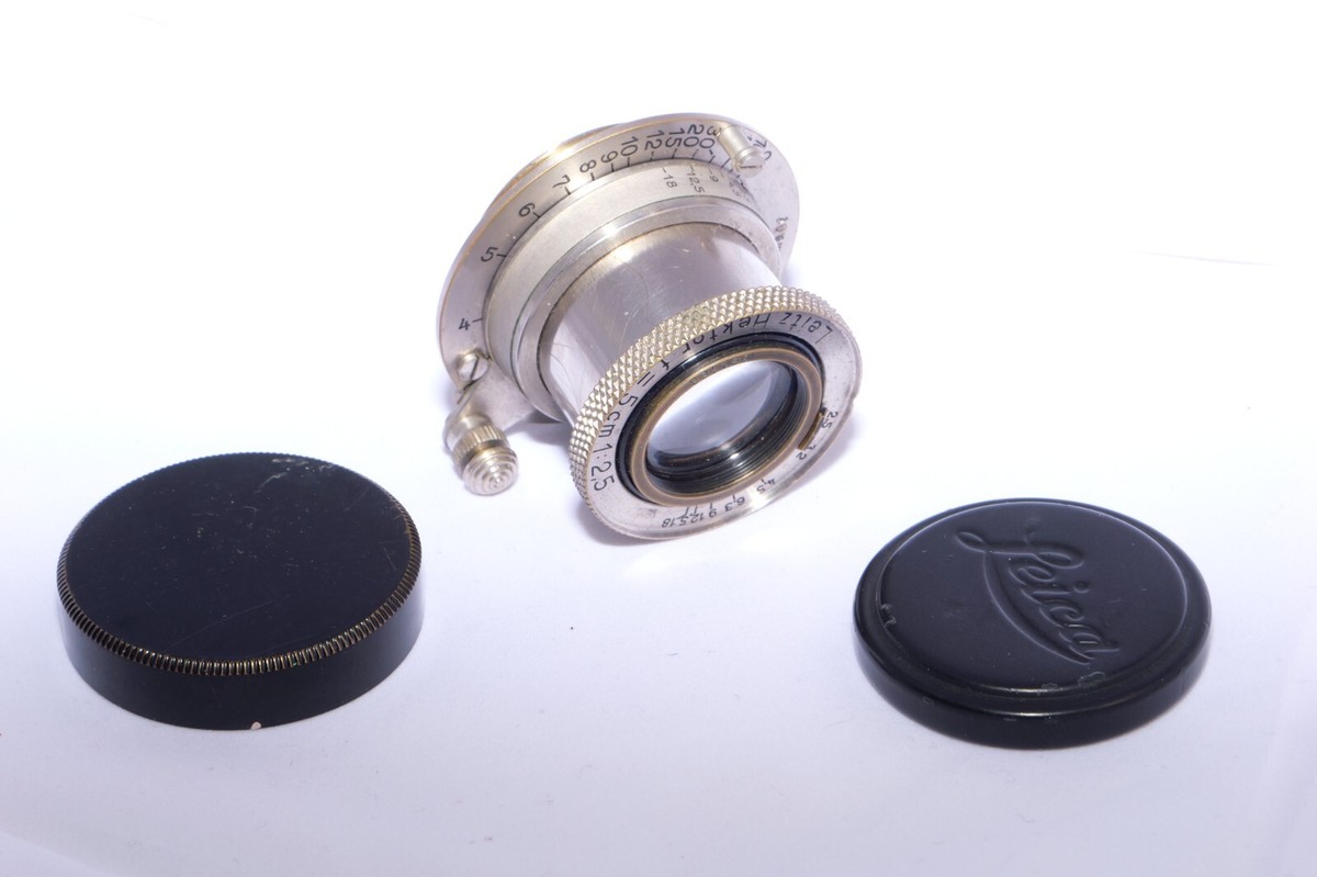Vintage Nickel Leitz Hektor 5cm f2.5 lens. Circa. 1933. Caps