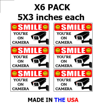 X20 PACK - 5"X3" SMILE You're On Camera Security CCTV STICKER Decal ...
