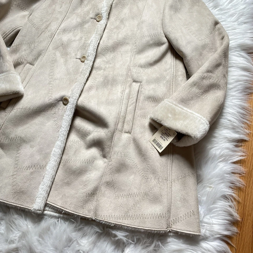 Venezia Milano искусственной замши вышитая куртка бежевый мех с подкладкой Йеллоустоун Western - Изображение 2 из 4