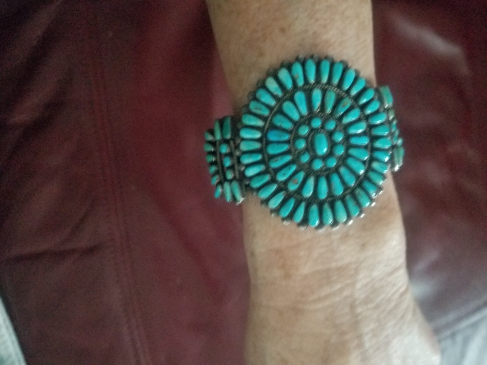 Vintage Zuni Turquoise cuff bracelet - image 2