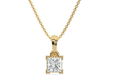 8 Ct Certified Princess Shape White Natural Diamond VVS1 925 Solitaire Pendant