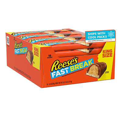 REESE'S FAST BREAK Milk Chocolate, Peanut Butter and Nougat King Size, Bulk, 3.5