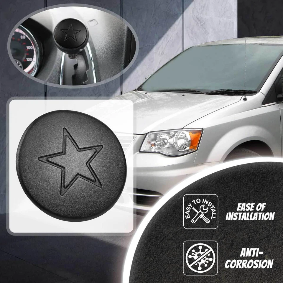 Black Gear Shifter Shift Lever Knob Cover Cap For Chrysler Town & Country 11-20 - Imagem 4 de 4