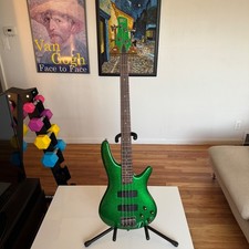 2008 Ibanez Bass SR300 4 String Electric Bass Guitar Green Sparkle