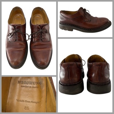 Heschung Oxford Shoes Men Sz 9 US Brown Leather Lace Up Made In France YGI A1S-