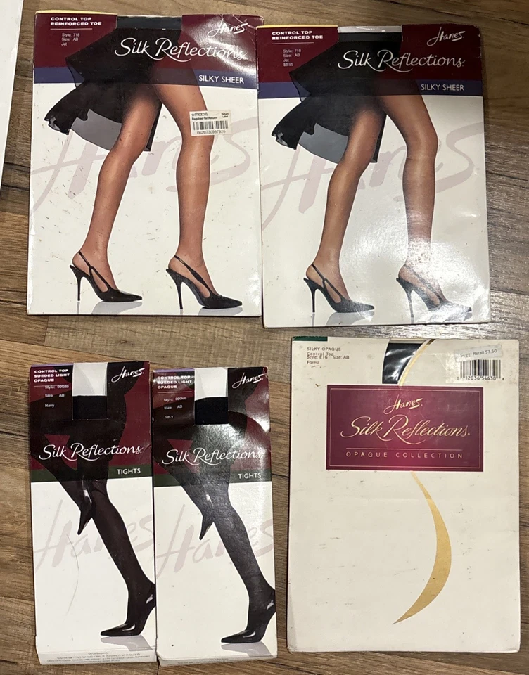 LOTE 17 pares de pantimedias Hanes Silk Reflections Control Top talla AB arcilla negro blanco Foto 4 de 4