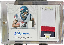 2021 Panini National Treasures Nico Collins RPA /25 Rookie Patch Auto Texans 3-C