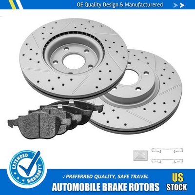 For 2013-18 Ford Escape Volvo C30 C70 S40 V50 Front Disc Rotors & Brake Pads Set