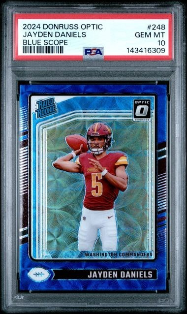 2024 Donruss Optic Jayden Daniels #248 Rookie Blue Scope PSA 10