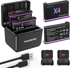 360 X4 Battery 2- Packs with Fast Battery Charger For Insta360 X4 Action Camera