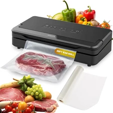 Precision Vacuum Sealer Pro, Includes Large Bag Roll (19Ft), Wet & Dry Dual Food
