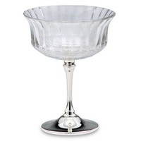 Glas Schale 13.5XØ 11 Cm Auf Fuß Versilbert Konfekt- & Bonbonschale Snackschale