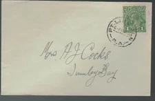 1936 Pre decimal   KGV 1d  Cover Pt Lincoln to Tumby bay