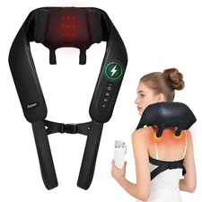Joyset Neck and Shoulder Massager with Heat, Cordless Shiatsu Neck and Back M...