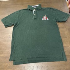 Vintage Tommy Hilfiger Dark Green Lighthouse Embroidered Polo Shirt Size M