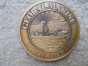2000 Marine Deep Sea Mining Ship Glomar Jack Ryan Bronze Christening Medal. NICE